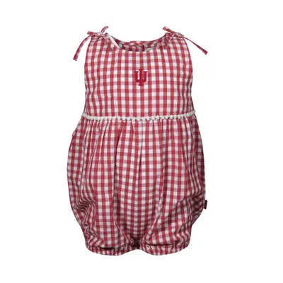 Hoosiers | Indiana Garb Infant Teagan Gingham Onesie Alumni Hall