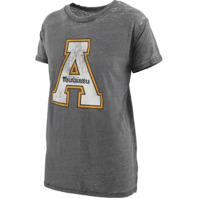 App | State Pressbox Distressed Logo Vintage Wash Bf Tee Alumni Hall