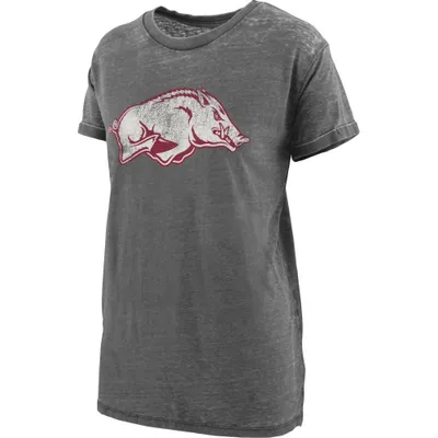 Razorbacks | Arkansas Pressbox Distressed Logo Vintage Wash Bf Tee Alumni Hall