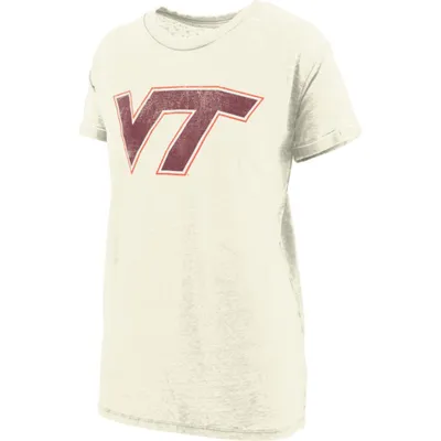 Hokies | Virginia Tech Pressbox Distressed Logo Vintage Wash Bf Tee Alumni Hall