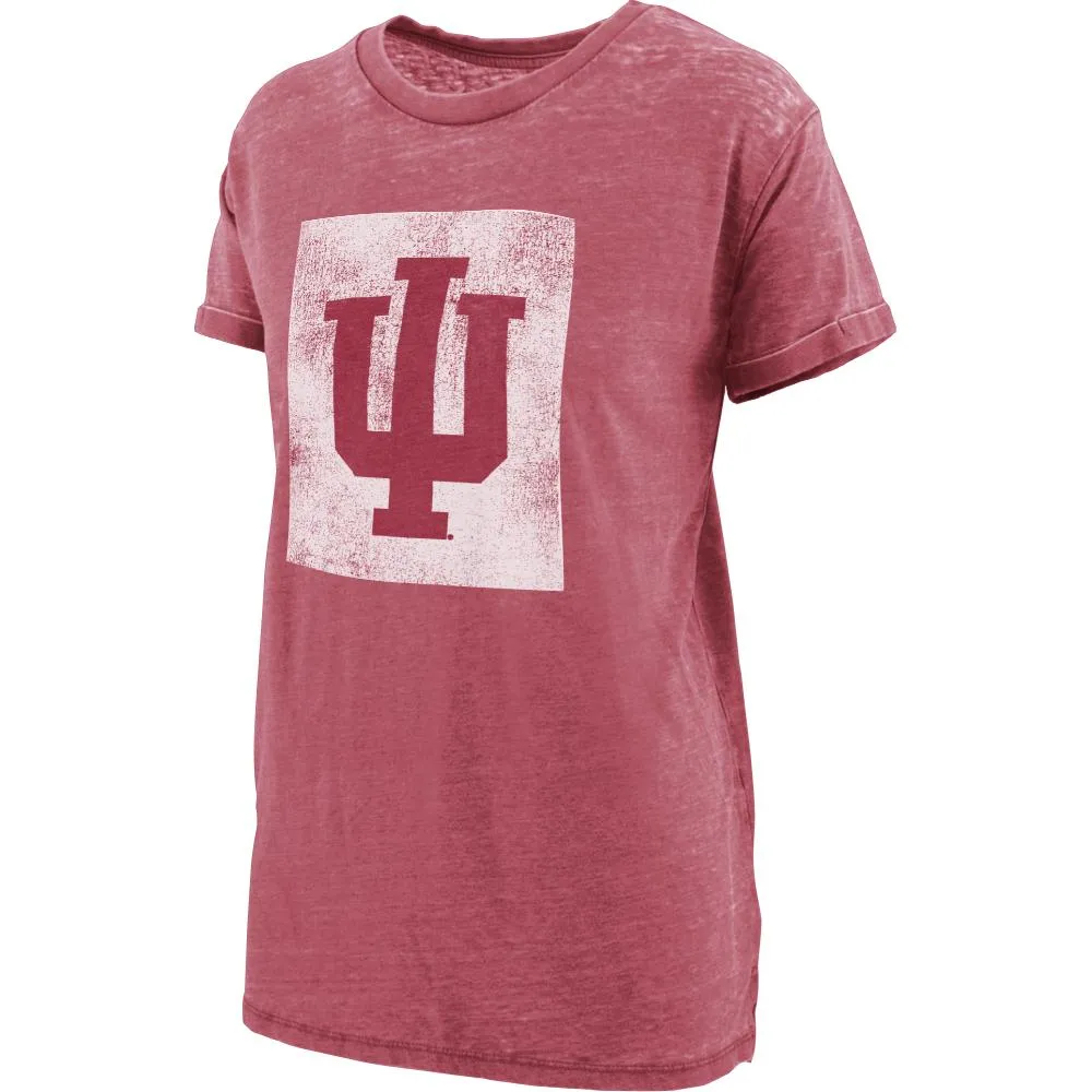 Hoosiers | Indiana Pressbox Distressed Logo Vintage Wash Bf Tee Alumni Hall