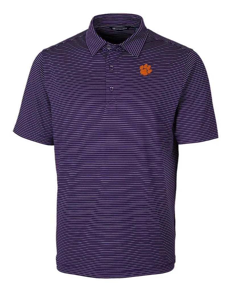 Clemson | Cutter & Amp ; Buck Forge Pencil Stripe Polo Alumni Hall