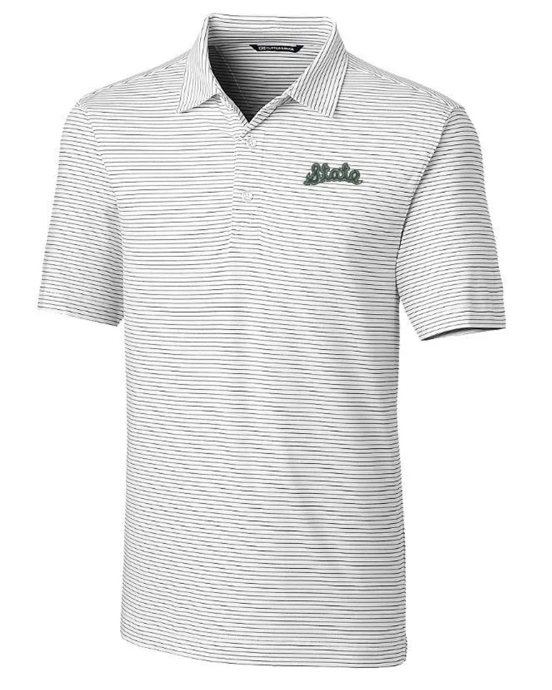 Spartans | Michigan State Cutter & Amp ; Buck Vault Forge Pencil Stripe Polo Alumni Hall