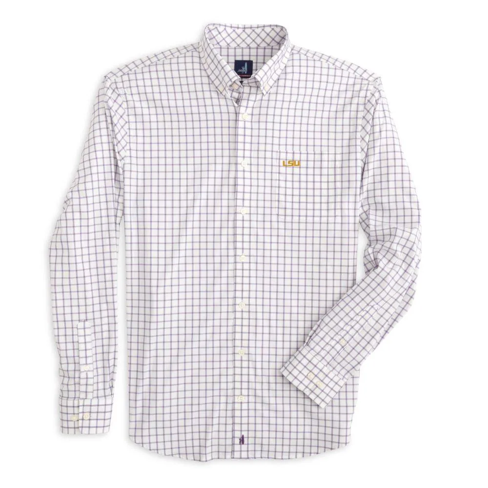 Lsu | Johnnie- O Signor Long Sleeve Woven Shirt Alumni Hall