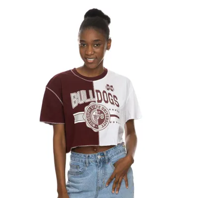 Bulldogs | Mississippi State Zoozatz Seal Colorblock Cropped Tee Alumni Hall