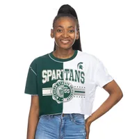 Spartans | Michigan State Zoozatz Seal Colorblock Cropped Tee Alumni Hall