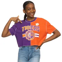 Clemson | Zoozatz Seal Colorblock Cropped Tee Alumni Hall