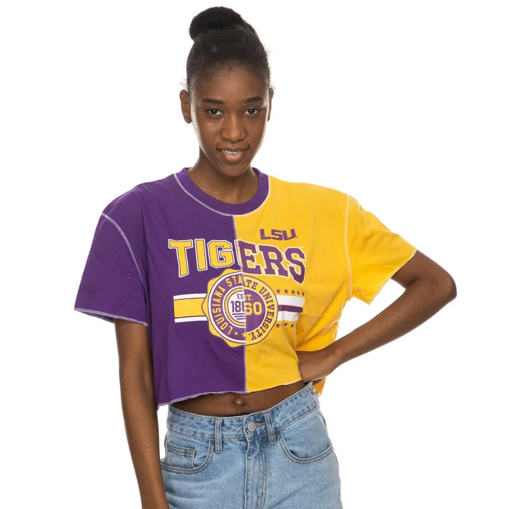 Women's Nike Black LSU Tigers Cropped Performance T-Shirt