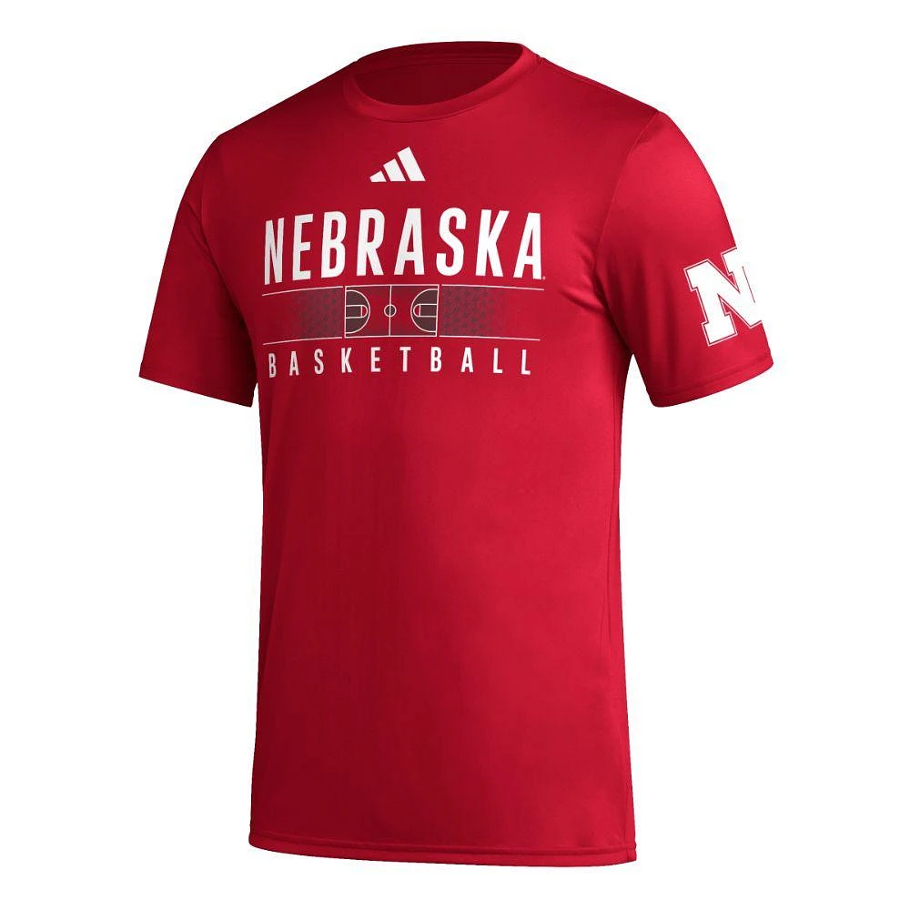 Nebraska Adidas Practice Basketball Pregame Tee