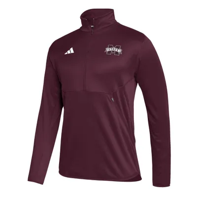 Mississippi State Adidas Sideline Knit 1/4 Zip Pullover