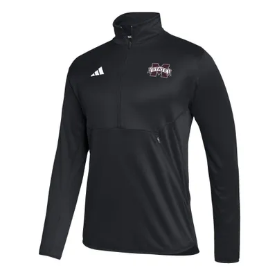 Bulldogs | Mississippi State Adidas Sideline Knit 1/4 Zip Pullover Alumni Hall