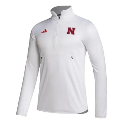 Huskers | Nebraska Adidas Sideline Knit 1/4 Zip Pullover Alumni Hall