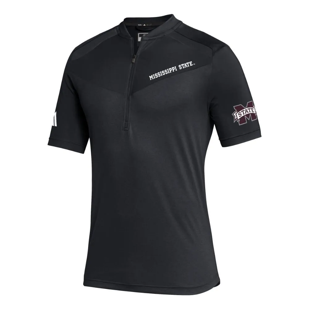 Bulldogs | Mississippi State Adidas Sideline Zip Polo Alumni Hall