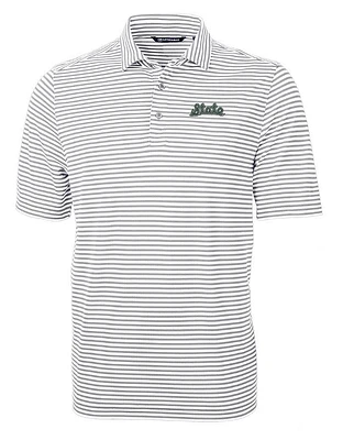 Michigan State Cutter & Buck Vault Virtue Eco Pique Stripe Polo