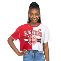 Huskers | Nebraska Zoozatz Seal Colorblock Cropped Tee Alumni Hall