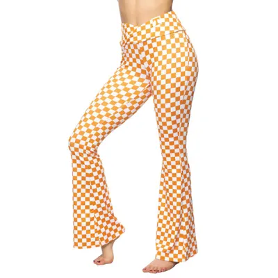 Vols | Tennessee Zoozatz Checkerboard Cross Waist Flare Leggings Alumni Hall