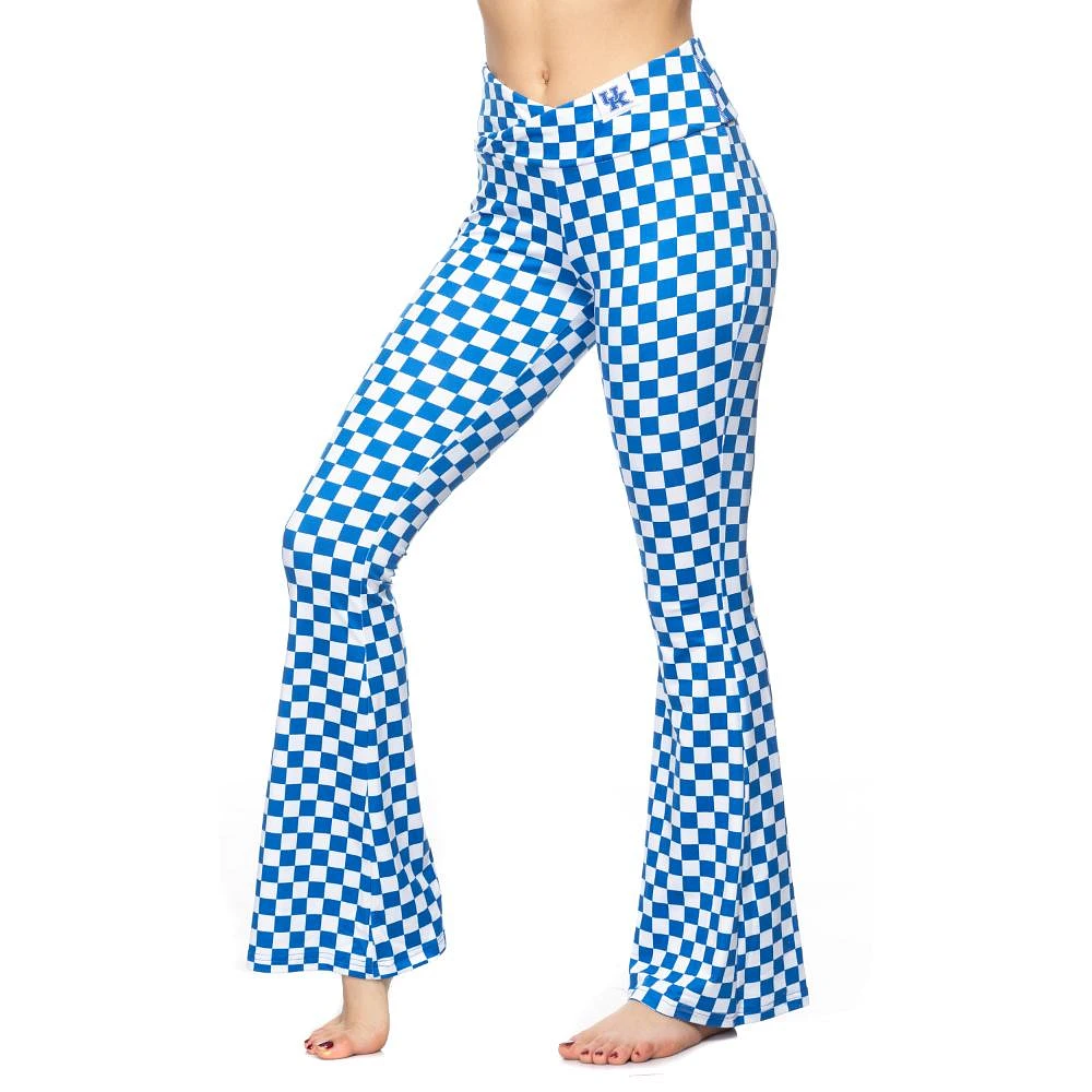 Kentucky Zoozatz Checkerboard Cross Waist Flare Leggings