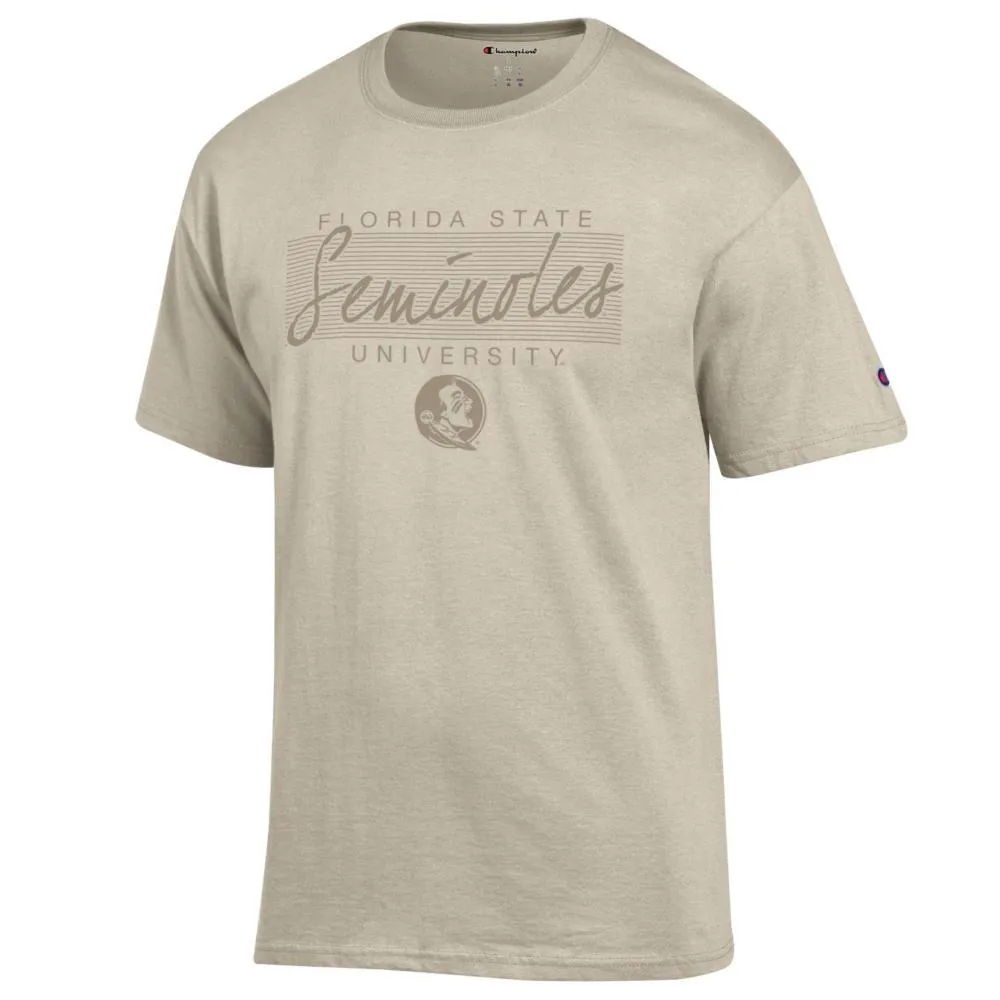 Fsu | Florida State Champion Women's Tonal Straight Stack Over Logo Tee Alumni Hall