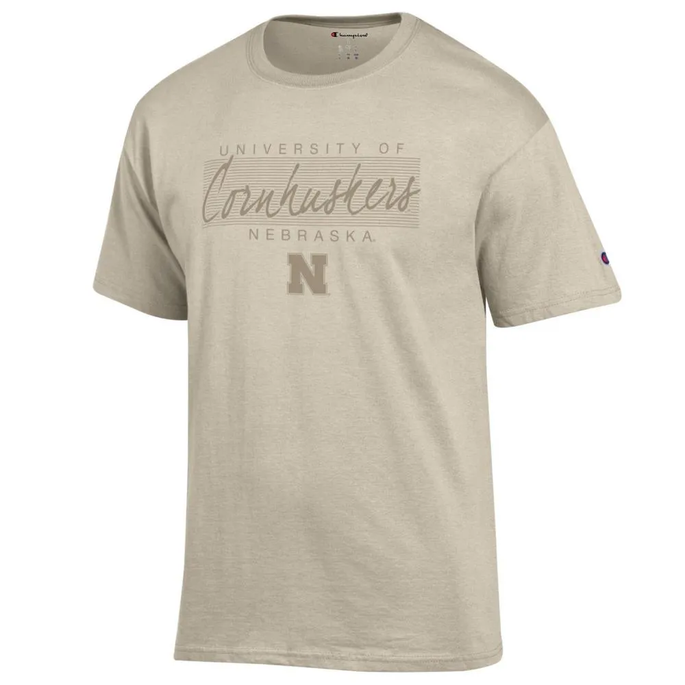 Huskers | Nebraska Champion Women's Tonal Straight Stack Over Logo Tee Alumni Hall