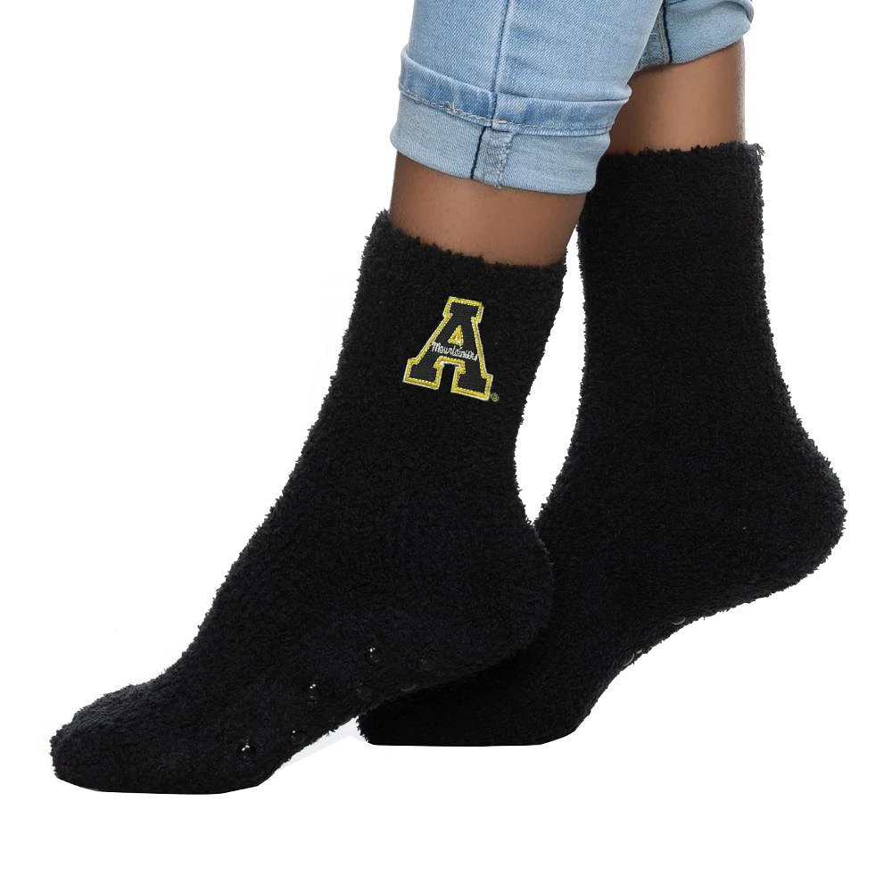 App State Fuzzy Crew Slipper Socks