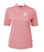 Huskers | Nebraska Cutter & Amp ; Buck Women's Eco Pique Stripe Top Alumni Hall