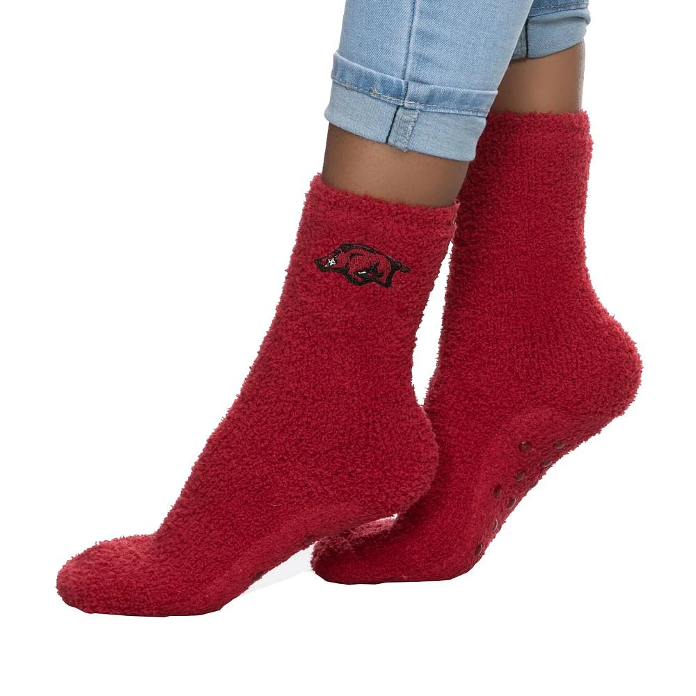 Arkansas Fuzzy Crew Slipper Socks