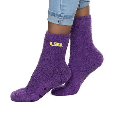 LSU Fuzzy Crew Slipper Socks