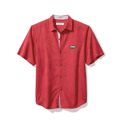 Arkansas Tommy Bahama Sport Coconut Point Palm Vista Camp Shirt