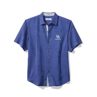 Cats | Kentucky Tommy Bahama Sport Coconut Point Palm Vista Camp Shirt Alumni Hall