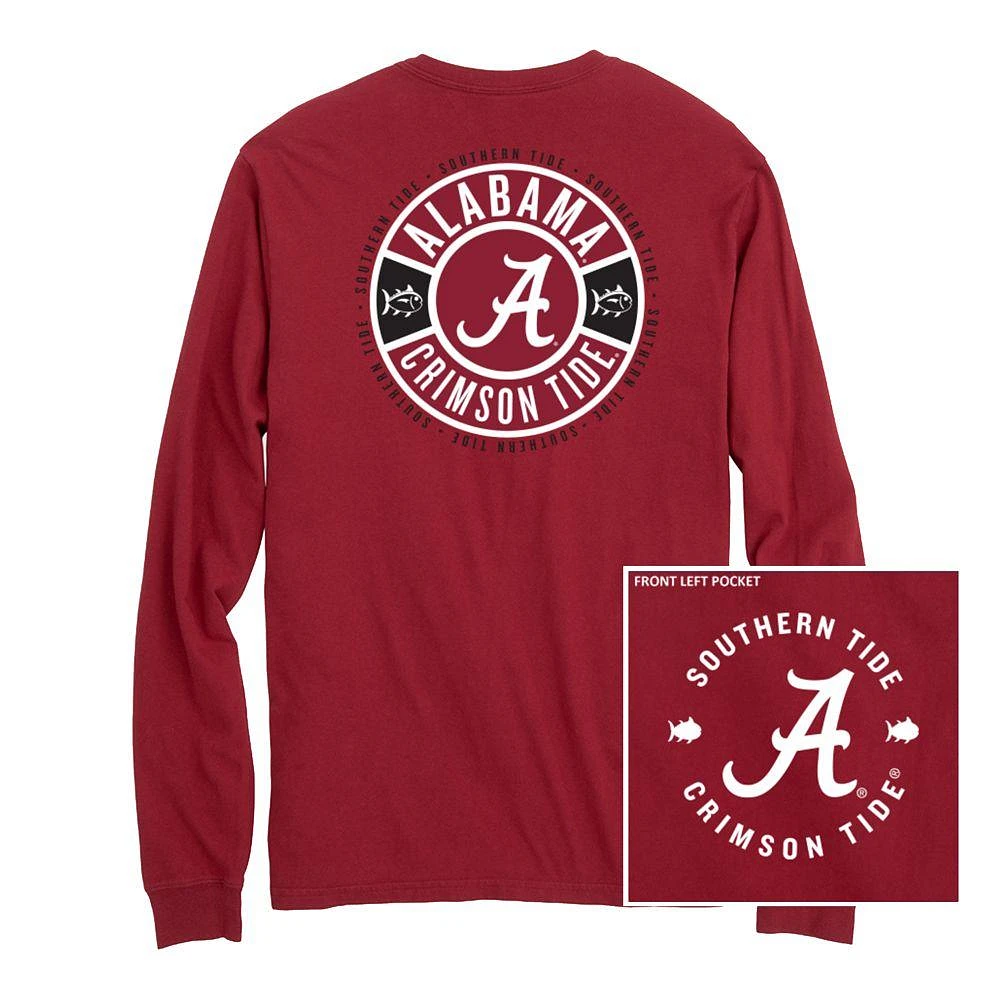 Alabama Southern Tide Ring Badge Long Sleeve Tee