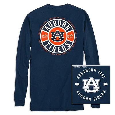 Auburn Southern Tide Ring Badge Long Sleeve Tee