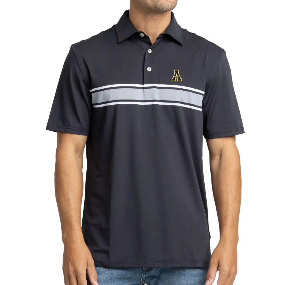 App | State Southern Tide Brenton Chest Stripe Performance Polo Alumni Hall