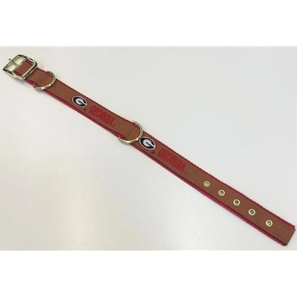 Georgia Embroidered Leather Dog Collar