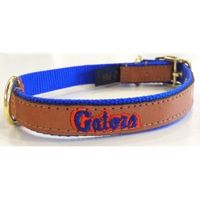 Florida Embroidered Leather Dog Collar