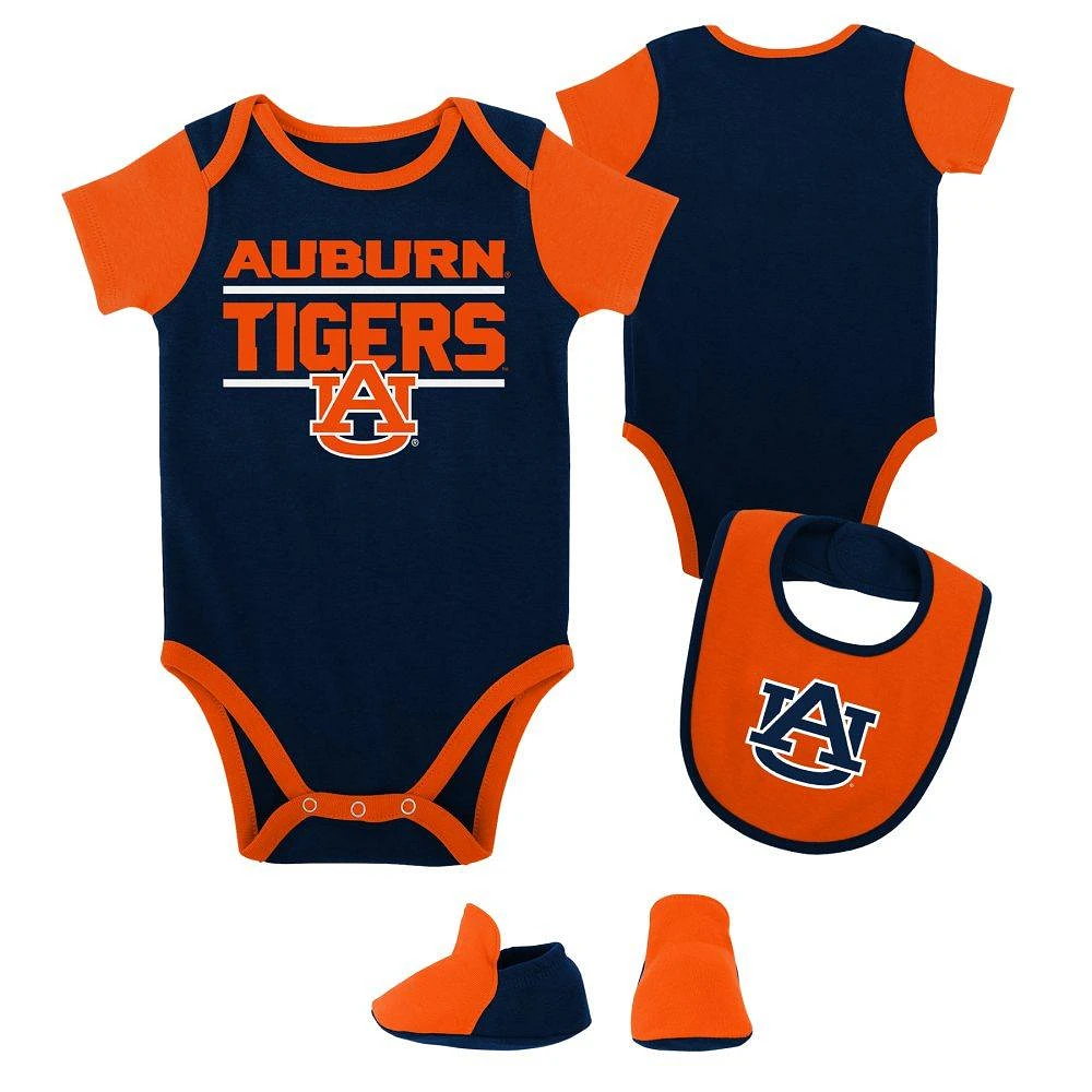 Auburn Newborn Home Field Creeper, Bib, Bootie Set