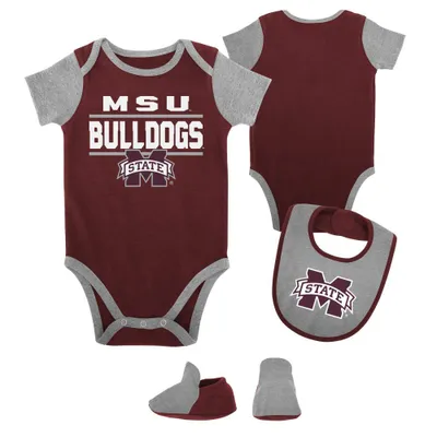 Bulldogs | Mississippi State Infant Home Field Creeper, Bib, Bootie Set Alumni Hall