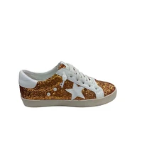 Orange Glitter Star Sneakers