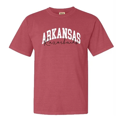 Arkansas Classic Arch Over Script Comfort Colors Tee