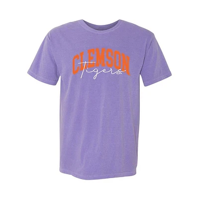 Clemson Classic Arch Over Script Comfort Colors Tee