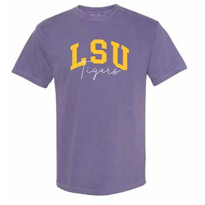 LSU Classic Arch Over Script Comfort Colors Tee