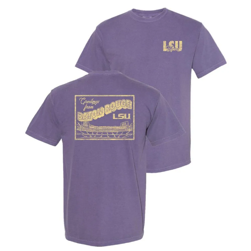 Lsu | Greetings From Postcard Comfort Colors Tee Alumni Hall