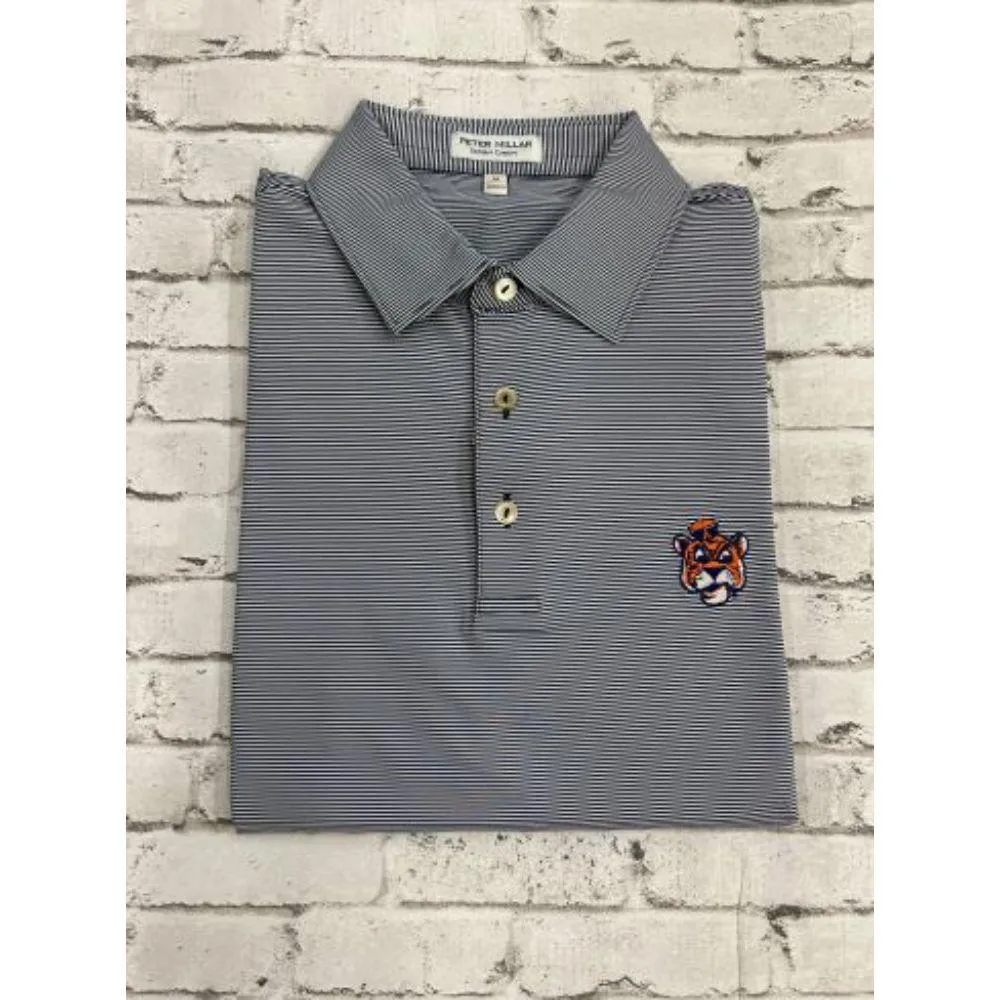 Aub | Auburn Peter Millar Jubilee Stripe Jersey Polo | Alumni Hall