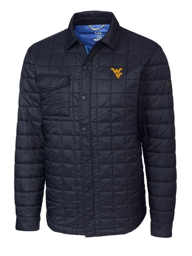 Wvu | West Virginia Cutter & Amp ; Buck Men's Rainier Quilted Shirt Jacket Alumni Hall