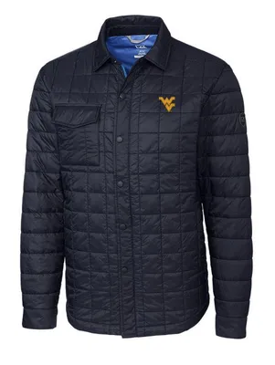 Wvu | West Virginia Cutter & Amp ; Buck Men's Rainier Quilted Shirt Jacket Alumni Hall