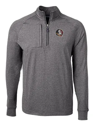 Florida State Cutter & Buck Men's Adapt Eco Knit Heather 1/4 Zip Pullover