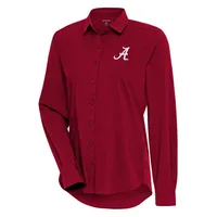 Bama | Alabama Antigua Women's Flight Solid Dress Shirt Alumni Hall