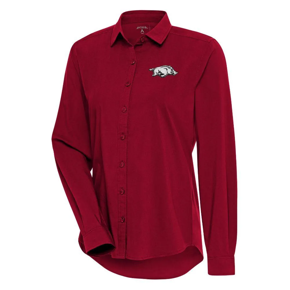 Razorbacks | Arkansas Antigua Women's Flight Solid Dress Shirt Alumni Hall