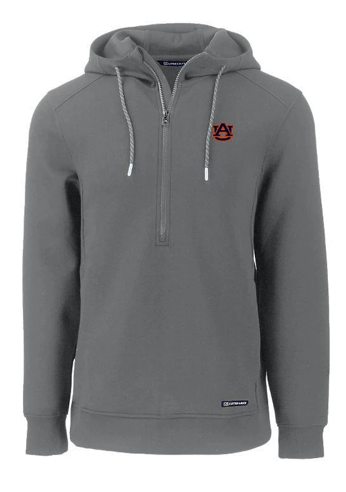 Auburn Cutter & Buck Men's Roam Eco Half Zip Pullover Hoodie