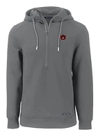 Auburn Cutter & Buck Men's Roam Eco Half Zip Pullover Hoodie
