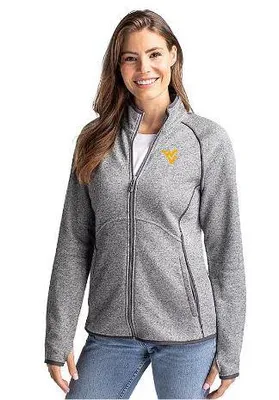 Wvu | West Virginia Cutter & Amp ; Buck Women's Mainsail Sweater Knit Jacket Alumni Hall